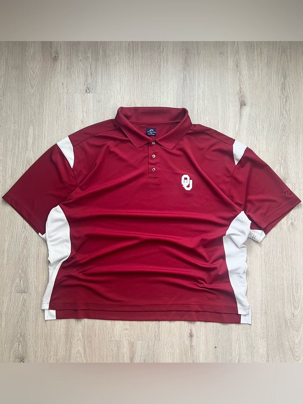 Vintage Y2K Oklahoma OU Sooners Pro Player Polo Shirt Mens XXL Red AOP NCAA